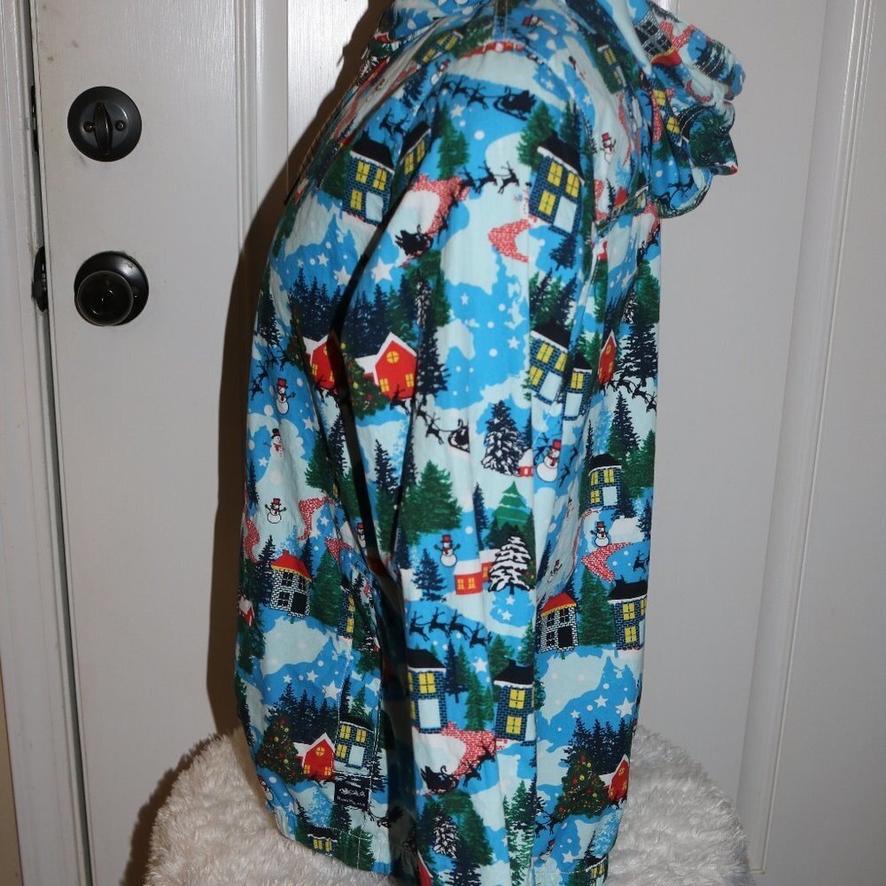 Denim & Flower Ricky Singh mens Christmas Village print zip-up hoodie M 40 - Picture 7 of 9